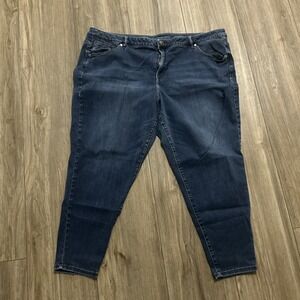 Lane Bryant Jeans Womens 28 Blue High Rise Straight Denim Stretch Dark Wash